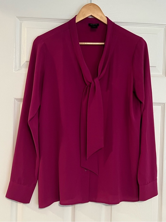 Ann Taylor Tops - Ann Taylor Tie-Neck Blouse - Magenta